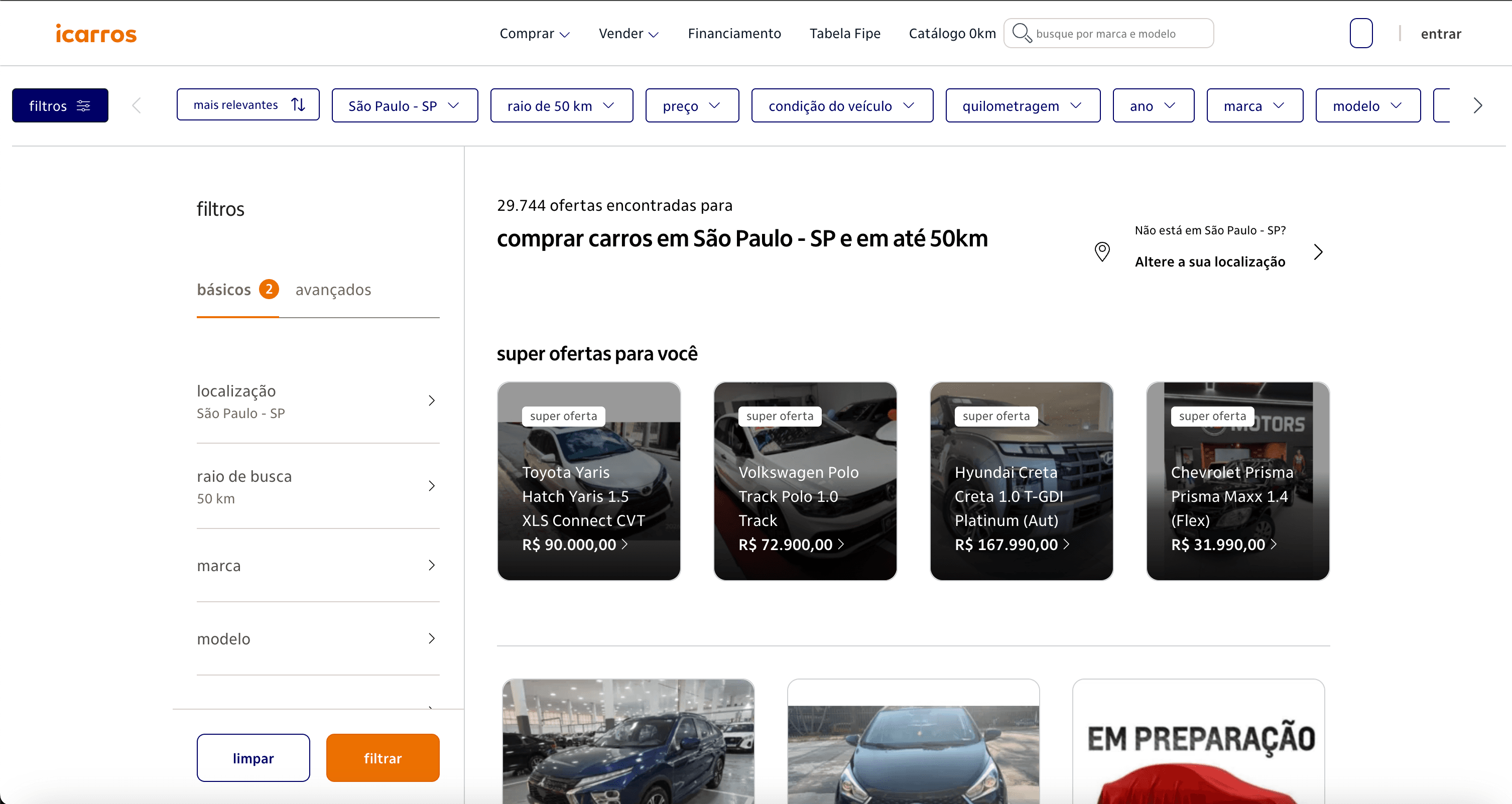 iCarros (Itaú's company) – screenshot 2