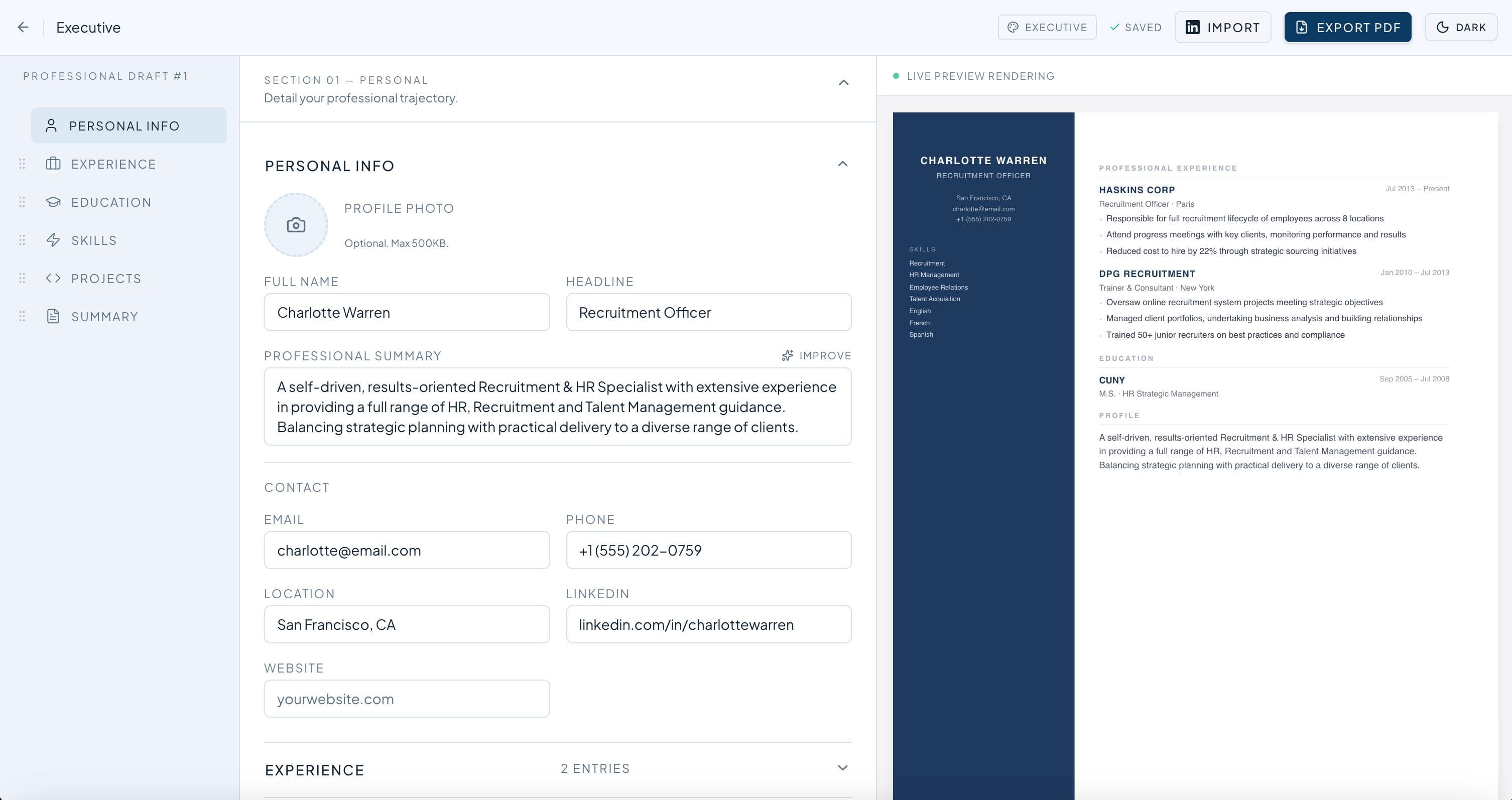 MYPDFCV – screenshot 1